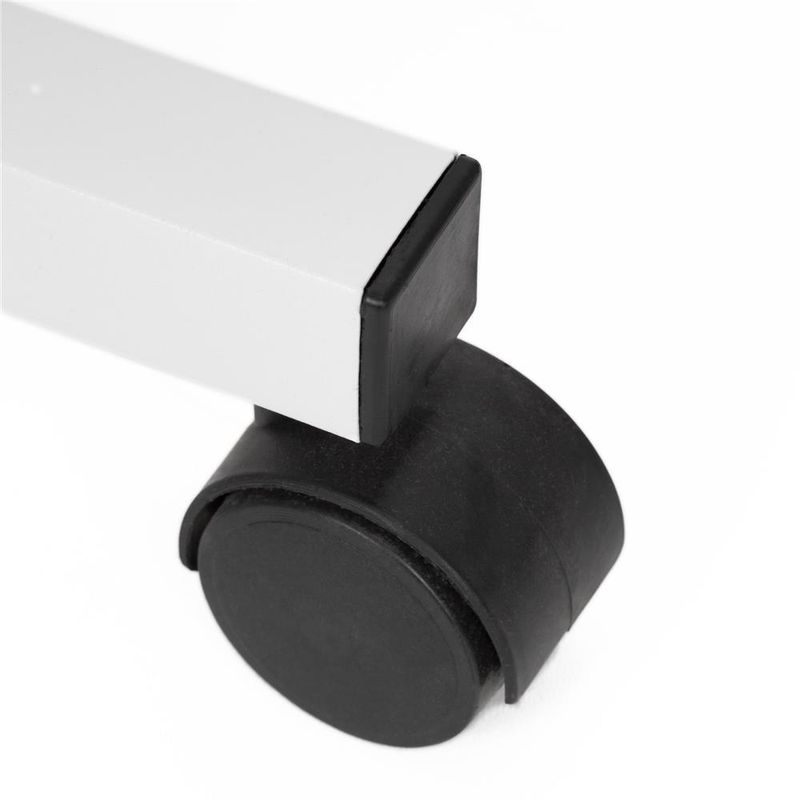 Casa si Gradina - Mobilier - Mese si birouri - Birouri - Birou reglabil pe inaltime cu rafturi si roti, blat din lemn si structura metalica, 80x40x76-86 cm, alb - Infinity.ro