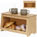 Casa si Gradina - Bucatarie si vesela - Organizare si depozitare bucatarie - Cutii alimentare - Cutie pentru paine din bambus cu fereastra transparenta, inchidere magnetica, 40x20x23 cm, bambus natural - Infinity.ro