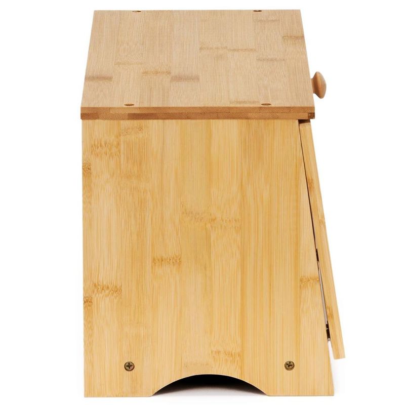 Casa si Gradina - Bucatarie si vesela - Organizare si depozitare bucatarie - Cutii alimentare - Cutie pentru paine din bambus cu fereastra transparenta, inchidere magnetica, 40x20x23 cm, bambus natural - Infinity.ro