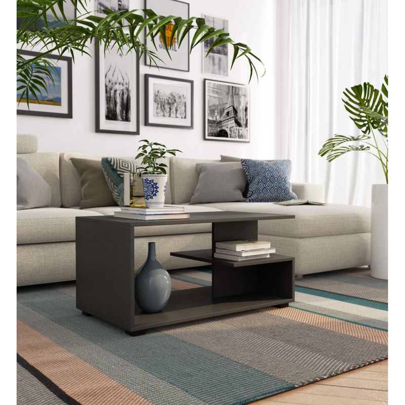 Casa si Gradina - Mobilier - Mese si birouri - Masute de cafea - Masuta de cafea, PAL laminat, 90x51x45 cm, gri grafit - Infinity.ro