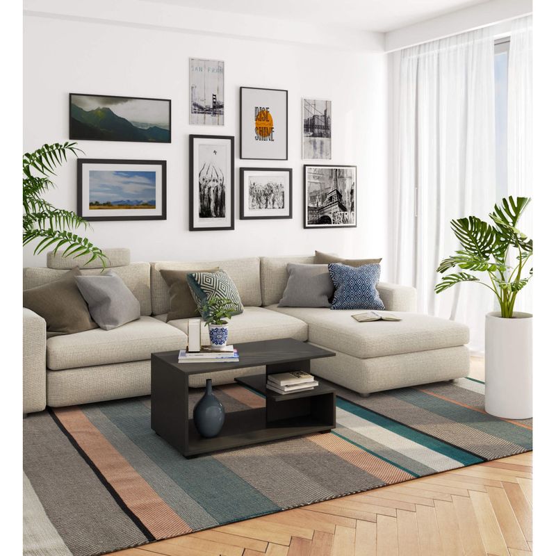 Casa si Gradina - Mobilier - Mese si birouri - Masute de cafea - Masuta de cafea, PAL laminat, 90x51x45 cm, gri grafit - Infinity.ro