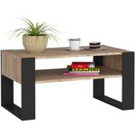 Casa si Gradina - Mobilier - Mese si birouri - Masute de cafea - Masuta de cafea Domi cu raft inferior, blat laminat, 92x50x45 cm, stejar sonoma si negru - Infinity.ro