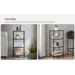 Casa si Gradina - Mobilier - Biblioteci si rafturi - Biblioteci - Raft cu trepte pentru dormitor, 4 etaje, din sticla securizata, cadru din otel, 30x95x40cm, negru - Infinity.ro