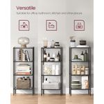 Casa si Gradina - Mobilier - Biblioteci si rafturi - Biblioteci - Raft cu trepte pentru dormitor, 4 etaje, din sticla securizata, cadru din otel, 30x95x40cm, negru - Infinity.ro