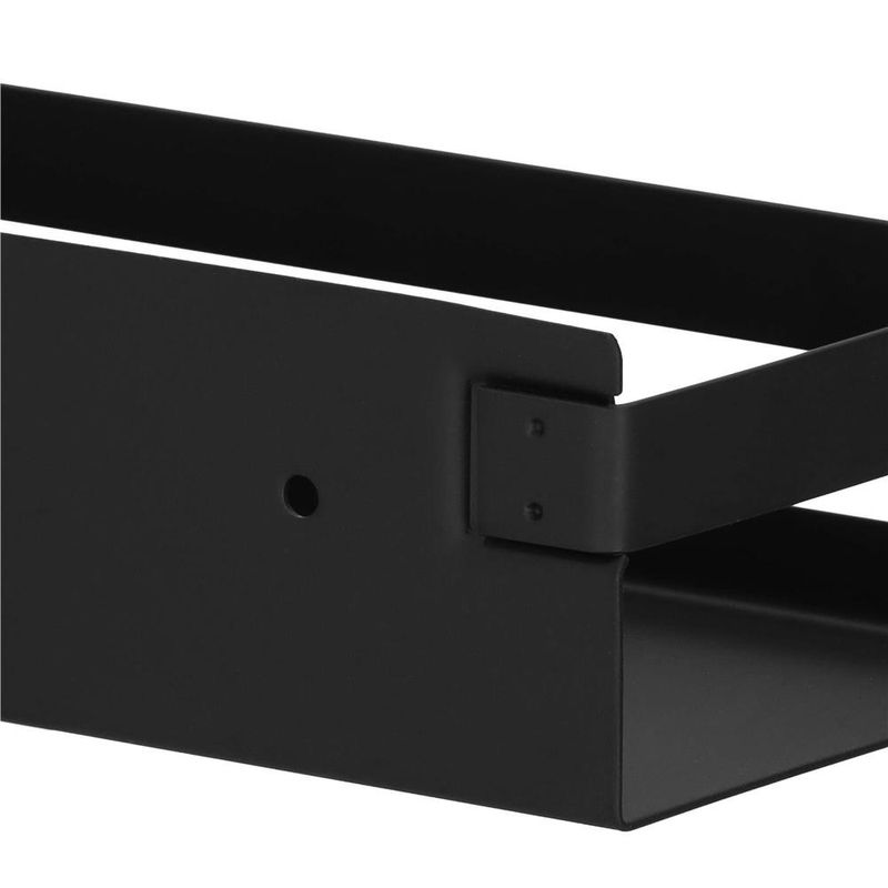 Casa si Gradina - Mobilier - Mobilier baie - Corpuri baie - Raft de baie cu 2 sisteme instalare pe perete, aluminiu, 30x10x6cm, negru - Infinity.ro