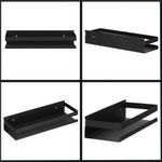 Casa si Gradina - Mobilier - Mobilier baie - Corpuri baie - Raft de baie cu 2 sisteme instalare pe perete, aluminiu, 30x10x6cm, negru - Infinity.ro