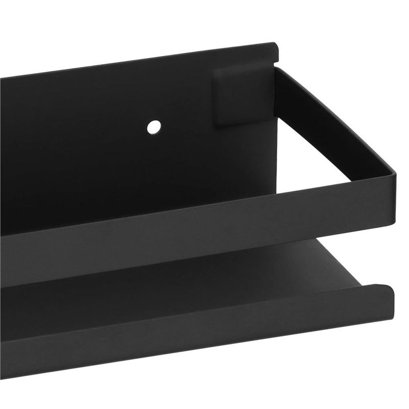 Casa si Gradina - Mobilier - Mobilier baie - Corpuri baie - Raft de baie cu 2 sisteme instalare pe perete, aluminiu, 30x10x6cm, negru - Infinity.ro