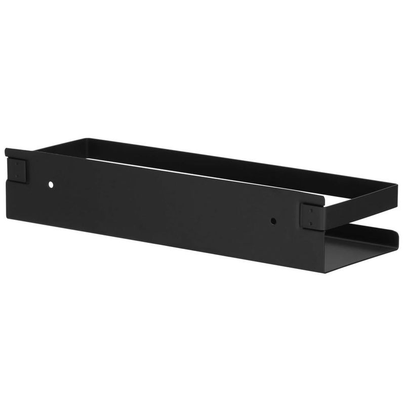Casa si Gradina - Mobilier - Mobilier baie - Corpuri baie - Raft de baie cu 2 sisteme instalare pe perete, aluminiu, 30x10x6cm, negru - Infinity.ro