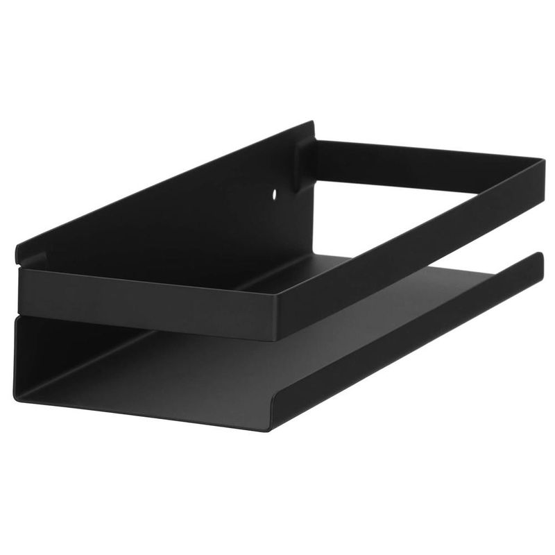 Casa si Gradina - Mobilier - Mobilier baie - Corpuri baie - Raft de baie cu 2 sisteme instalare pe perete, aluminiu, 30x10x6cm, negru - Infinity.ro