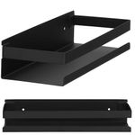 Casa si Gradina - Mobilier - Mobilier baie - Corpuri baie - Raft de baie cu 2 sisteme instalare pe perete, aluminiu, 30x10x6cm, negru - Infinity.ro