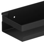 Casa si Gradina - Sanitare - Suporturi si accesorii baie - Suporturi baie - Raft de baie cu 2 sisteme instalare pe perete, aluminiu, 40x10x6cm, negru - Infinity.ro