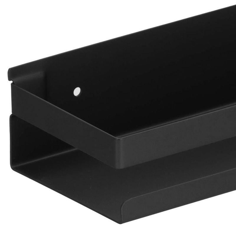 Casa si Gradina - Sanitare - Suporturi si accesorii baie - Suporturi baie - Raft de baie cu 2 sisteme instalare pe perete, aluminiu, 40x10x6cm, negru - Infinity.ro