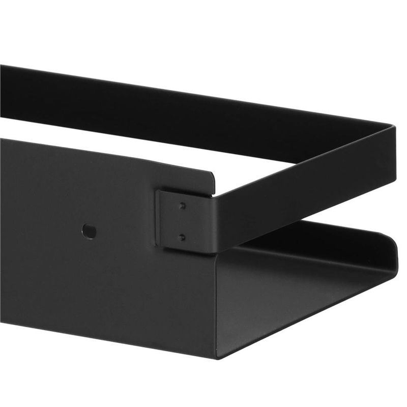 Casa si Gradina - Sanitare - Suporturi si accesorii baie - Suporturi baie - Raft de baie cu 2 sisteme instalare pe perete, aluminiu, 40x10x6cm, negru - Infinity.ro