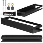 Casa si Gradina - Sanitare - Suporturi si accesorii baie - Suporturi baie - Raft de baie cu 2 sisteme instalare pe perete, aluminiu, 40x10x6cm, negru - Infinity.ro