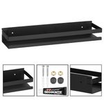 Casa si Gradina - Sanitare - Suporturi si accesorii baie - Suporturi baie - Raft de baie cu 2 sisteme instalare pe perete, aluminiu, 40x10x6cm, negru - Infinity.ro