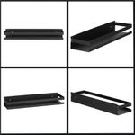 Casa si Gradina - Sanitare - Suporturi si accesorii baie - Suporturi baie - Raft de baie cu 2 sisteme instalare pe perete, aluminiu, 40x10x6cm, negru - Infinity.ro