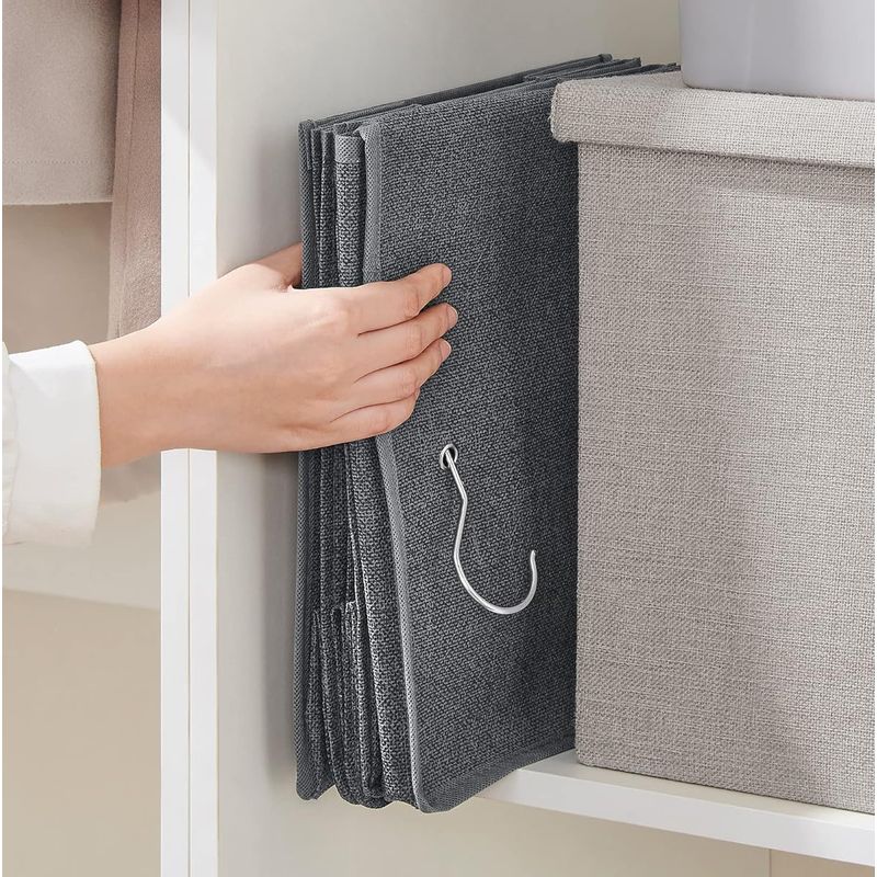 Casa si Gradina - Mobilier - Organizare si depozitare - Organizatoare pentru sertare si dulapuri - Raft suspendat organizator pentru dulapuri, pliabil, textil, 30x30x90cm, gri - Infinity.ro
