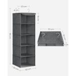 Casa si Gradina - Mobilier - Organizare si depozitare - Organizatoare pentru sertare si dulapuri - Raft suspendat organizator pentru dulapuri, pliabil, textil, 30x30x90cm, gri - Infinity.ro