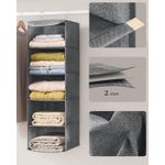 Casa si Gradina - Mobilier - Organizare si depozitare - Organizatoare pentru sertare si dulapuri - Raft suspendat organizator pentru dulapuri, pliabil, textil, 30x30x90cm, gri - Infinity.ro