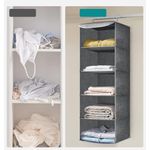 Casa si Gradina - Mobilier - Organizare si depozitare - Organizatoare pentru sertare si dulapuri - Raft suspendat organizator pentru dulapuri, pliabil, textil, 30x30x90cm, gri - Infinity.ro