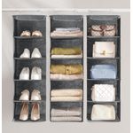Casa si Gradina - Mobilier - Organizare si depozitare - Organizatoare pentru sertare si dulapuri - Raft suspendat organizator pentru dulapuri, pliabil, textil, 30x30x90cm, gri - Infinity.ro