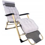 Casa si Gradina - Gradina si terasa - Mobilier exterior - Scaune si sezlonguri gradina - Sezlong pliabil pentru plaja sau gradina, cu perna si tetiera, functie pat, 64x178cm, gri - Infinity.ro