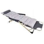 Casa si Gradina - Gradina si terasa - Mobilier exterior - Scaune si sezlonguri gradina - Sezlong pliabil pentru plaja sau gradina, cu perna si tetiera, functie pat, 64x178cm, gri - Infinity.ro
