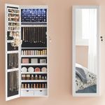 Casa si Gradina - Mobilier - Mobilier baie - Comode baie - Dulap de bijuterii cu oglinda, montare pe perete, incuietoare, 37x10x120cm, alb - Infinity.ro