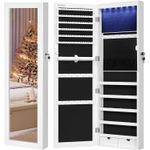 Casa si Gradina - Mobilier - Mobilier baie - Comode baie - Dulap de bijuterii cu oglinda, montare pe perete, incuietoare, 37x10x120cm, alb - Infinity.ro