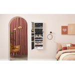 Casa si Gradina - Mobilier - Mobilier baie - Comode baie - Dulap de bijuterii cu oglinda, montare pe perete, incuietoare, 37x10x120cm, alb - Infinity.ro