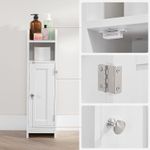 Casa si Gradina - Mobilier - Dulapuri si sifoniere - Dulapuri - Dulap de baie, pentru spatii inguste, cu rafturi si usa, 18x20x80 cm, alb - Infinity.ro