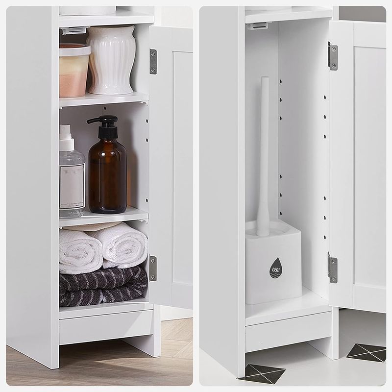 Casa si Gradina - Mobilier - Dulapuri si sifoniere - Dulapuri - Dulap de baie, pentru spatii inguste, cu rafturi si usa, 18x20x80 cm, alb - Infinity.ro