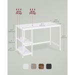 Casa si Gradina - Mobilier - Mese si birouri - Birouri - Birou cu 2 rafturi stanga sau dreapta, stil industrial, 60x120x76 cm, alb - Infinity.ro