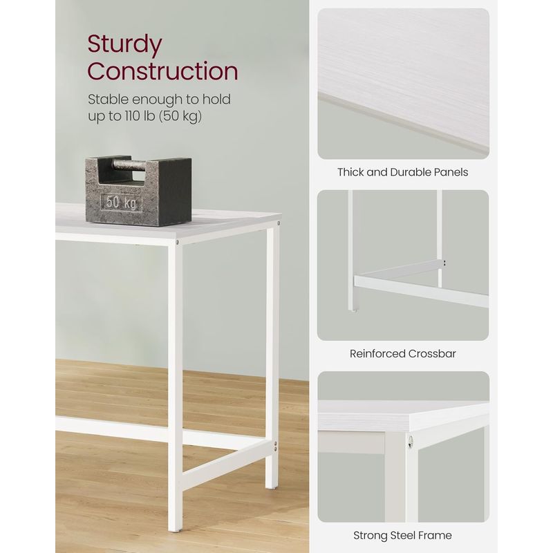 Casa si Gradina - Mobilier - Mese si birouri - Birouri - Birou cu 2 rafturi stanga sau dreapta, stil industrial, 60x120x76 cm, alb - Infinity.ro