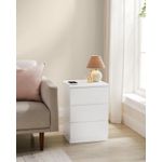 Casa si Gradina - Mobilier - Comode si corpuri - Noptiere - Set de 2 noptiere, cu sertare, 2 prize si 2 USB, 35x40x59 cm, alb - Infinity.ro