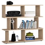 Casa si Gradina - Mobilier - Biblioteci si rafturi - Etajere - Etajera modulara cu 6 rafturi pentru depozitare, PAL laminat 16 mm, 120x28x108 cm, stejar sonoma - Infinity.ro