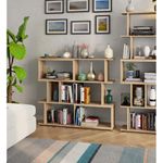 Casa si Gradina - Mobilier - Biblioteci si rafturi - Etajere - Etajera modulara cu 6 rafturi pentru depozitare, PAL laminat 16 mm, 120x28x108 cm, stejar sonoma - Infinity.ro