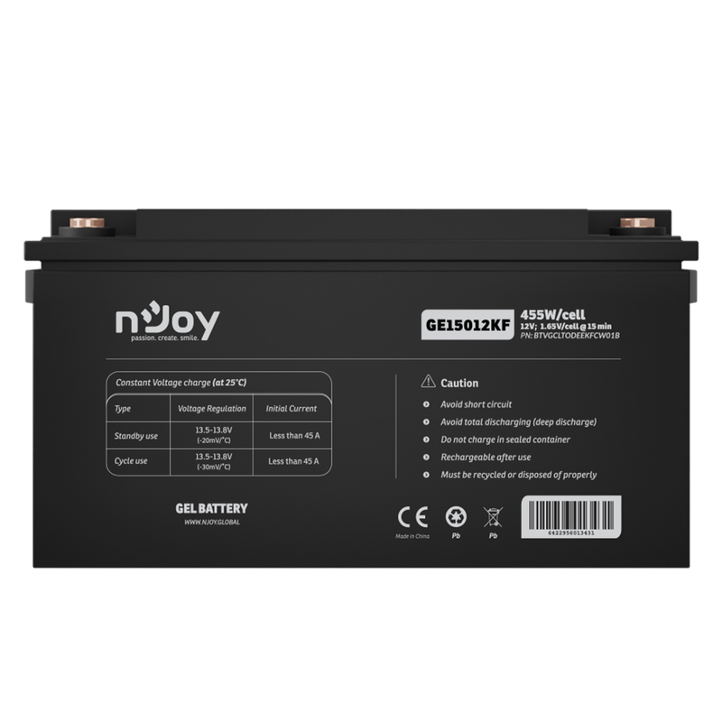 PC, gaming si accesorii - UPS-uri - Accesorii UPS-uri - Acumulator nJoy GE15012KF 12V 455 W/celula - Infinity.ro