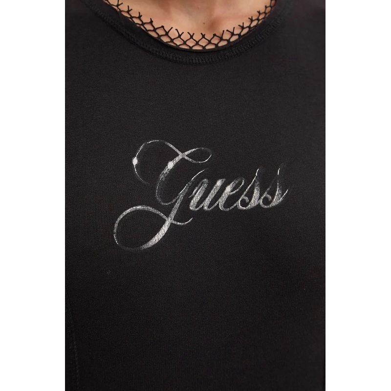 Fashion, accesorii si bijuterii - Femei - Imbracaminte femei - Camasi si bluze femei - Tricou de dama Guess Originals W4BP12 M INTL Negru - Infinity.ro