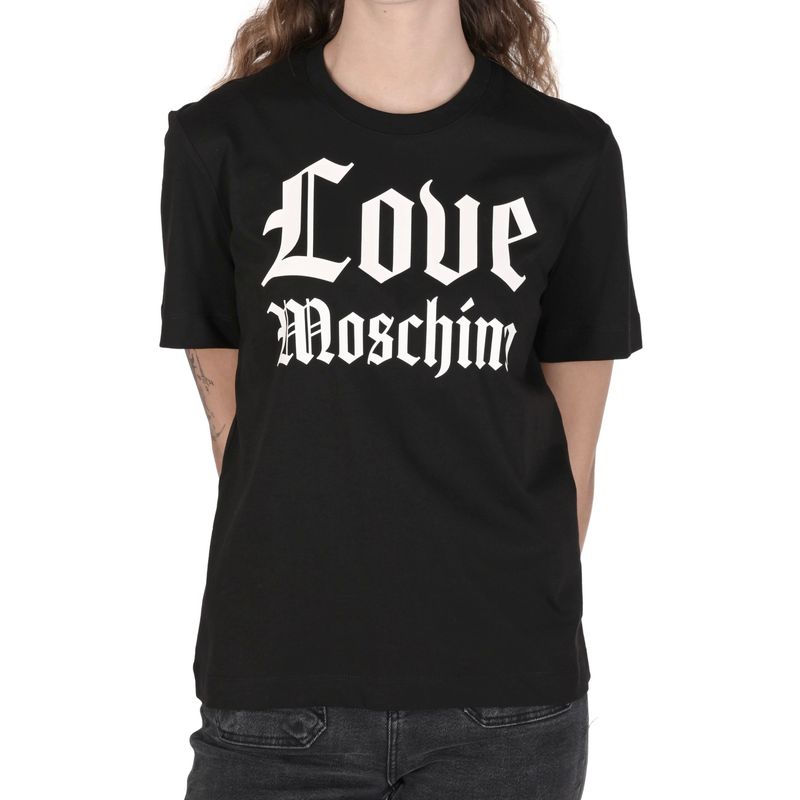 Fashion, accesorii si bijuterii - Femei - Imbracaminte femei - Tricouri si topuri femei - Tricou dama Love Moschino 101714 M INTL Negru - Infinity.ro