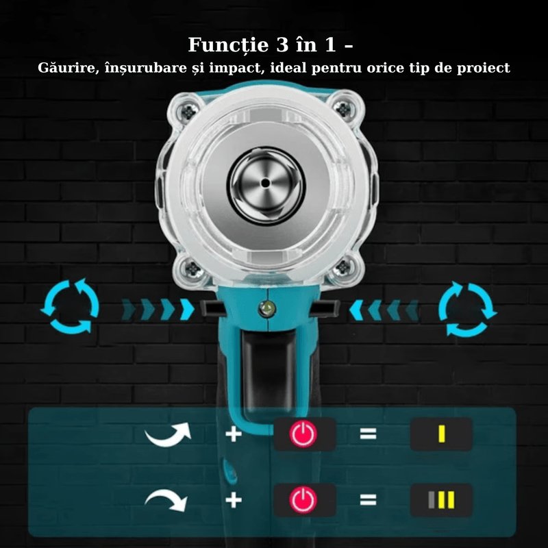 Casa si Gradina - Constructii - Scule electrice si accesorii - Masini de gaurit si insurubat - Cheie de Impact APF 550Nm, 2 x acumulatori 21V, 4.0Ah, Motor Fara Perii + Bratara Magnetica - Infinity.ro