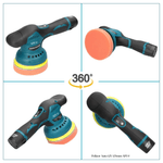 Casa si Gradina - Constructii - Scule electrice si accesorii - Slefuitoare - Masina de polisat cu excentric, Vaxiuja, 2500-5000 rpm, 5 inch diametrul,12V, 1500mAh, pentru detalii auto, Albastru - Infinity.ro