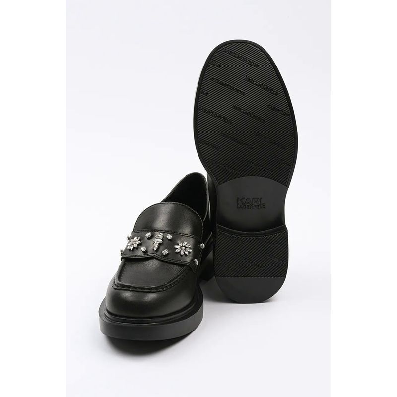 Fashion, accesorii si bijuterii - Femei - Incaltaminte femei - Pantofi femei - Pantofi loafer Karl Lagerfeld din piele cu strasuri Negru 38 EU - Infinity.ro