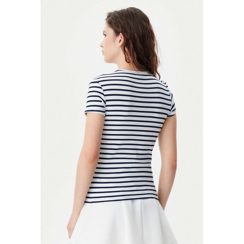 Fashion, accesorii si bijuterii - Femei - Imbracaminte femei - Tricouri si topuri femei - Tricou Dama Tommy Hilfiger DW0DW17383 S INTL Alb - Infinity.ro