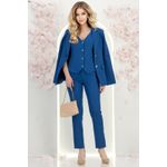 Fashion, accesorii si bijuterii - Femei - Imbracaminte femei - Pantaloni femei - Pantaloni dama din stofa, conici, cu talie inalta si buzunare laterale M INTL Albastru - Infinity.ro