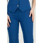 Fashion, accesorii si bijuterii - Femei - Imbracaminte femei - Pantaloni femei - Pantaloni dama din stofa, conici, cu talie inalta si buzunare laterale M INTL Albastru - Infinity.ro