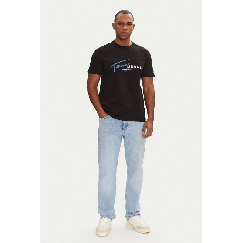 Fashion, accesorii si bijuterii - Barbati - Imbracaminte - Tricouri si bluze barbati - Tricou barbati Tommy Jeans Signature Dna L INTL Negru - Infinity.ro