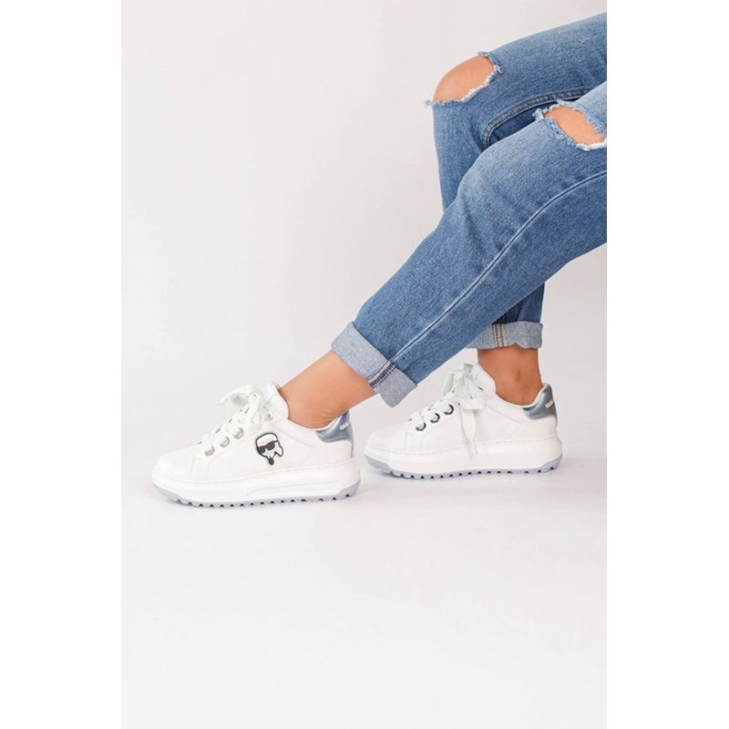 Fashion, accesorii si bijuterii - Femei - Incaltaminte femei - Sneakers si tenisi femei - Pantofi sport Karl Lagerfeld KAPRI LUG KL67530 36 EU Alb - Infinity.ro