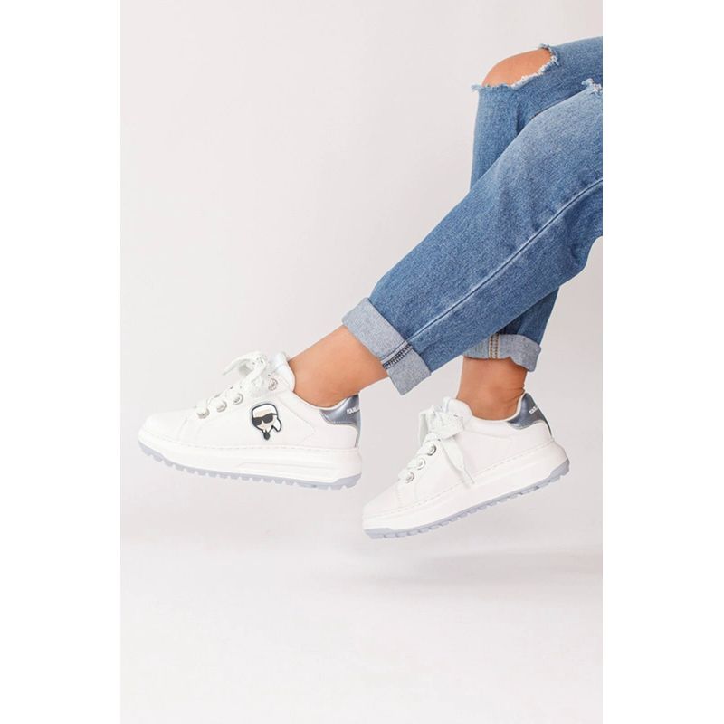 Fashion, accesorii si bijuterii - Femei - Incaltaminte femei - Sneakers si tenisi femei - Pantofi sport Karl Lagerfeld KAPRI LUG KL67530 36 EU Alb - Infinity.ro