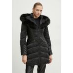 Fashion, accesorii si bijuterii - Femei - Imbracaminte femei - Jachete si geci femei - Geaca Dama Guess OXANA W4BL61 – Matlasata, Cambrata, cu Gluga din Blana Sintetica Negru S INTL - Infinity.ro